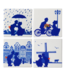 Heinen Delft Blue Kissing Couple  Coasters (4pc)