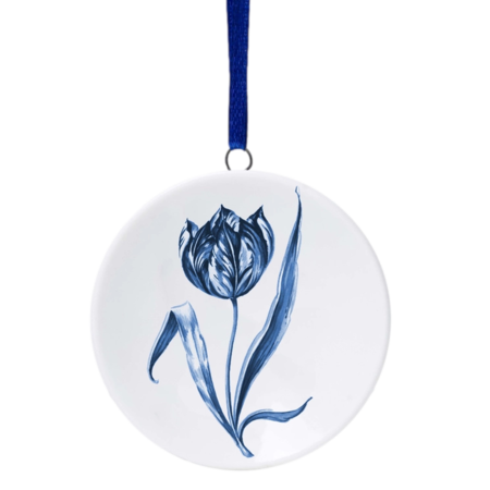Mini Plate Delft Blue Tulip  Ornament 5.5cm