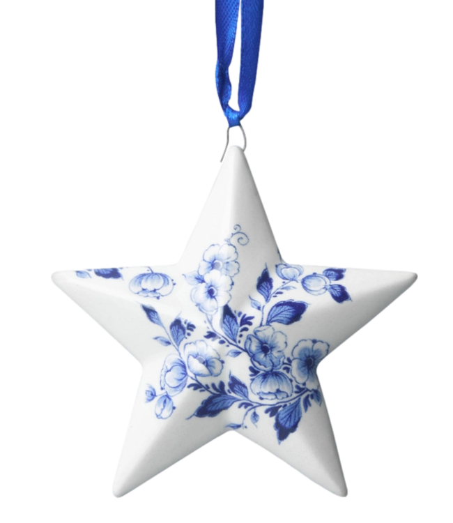 Star - Delft Blue Christmas Ornament 9cm