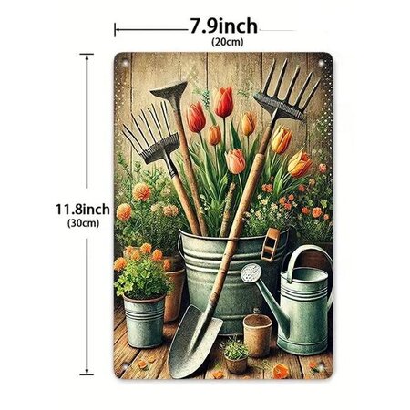 Rustic Garden Charm Tin Sign