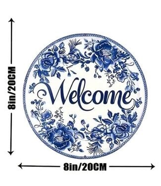 Welcome Round Tin Sign