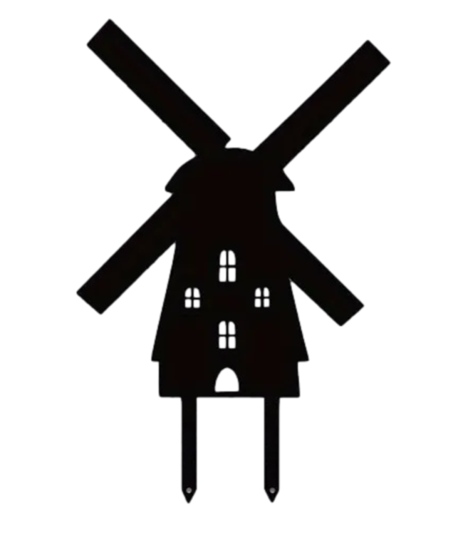 Dutch Windmill Metal Garden Sign 40cm H x 26cm W