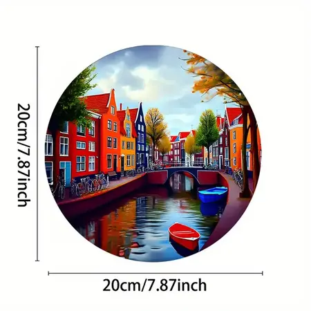 Dutch Canal  Round Tin Sign