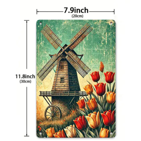 Vintage Windmil Tulip Tin Sign