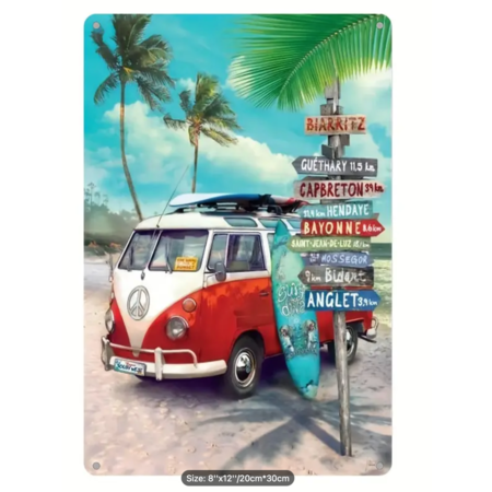 Vintage Surf Van Tin Sign