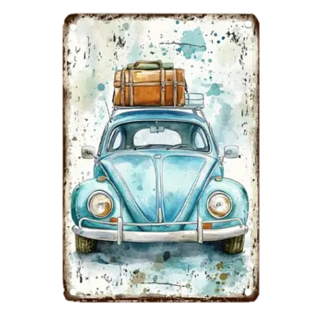 Vintage VW Bug Tin Sign