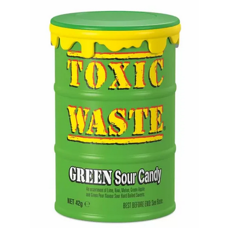 Toxic Waste Green Sour Candy Drum
