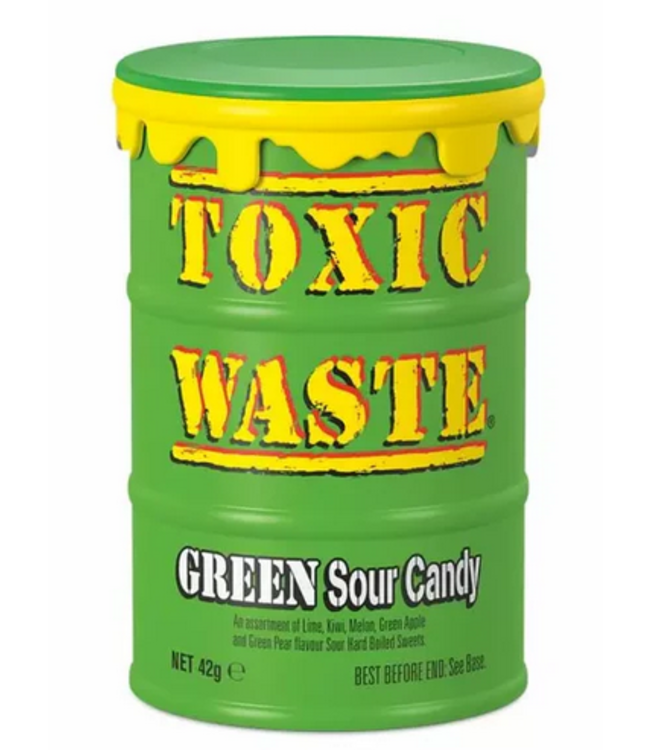 Toxic Waste Green Sour Candy Drum