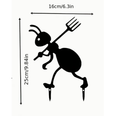 Ant Metal Garden Sign 25cm H x 16cm W
