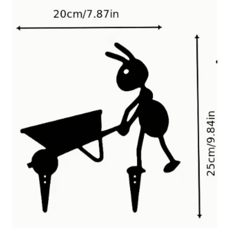 Ant Metal Garden Sign 25cm H x 20cm W