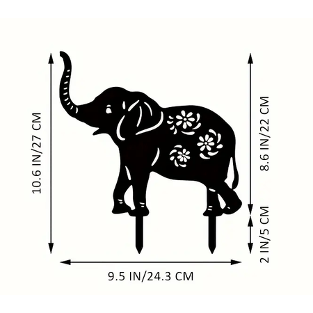 Elephant Metal Garden Sign