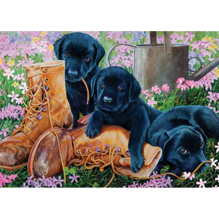 Black Lab Puppies Tray 35pc Puzzle