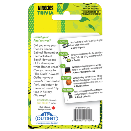 1990s - A decade of Trivia Card Game