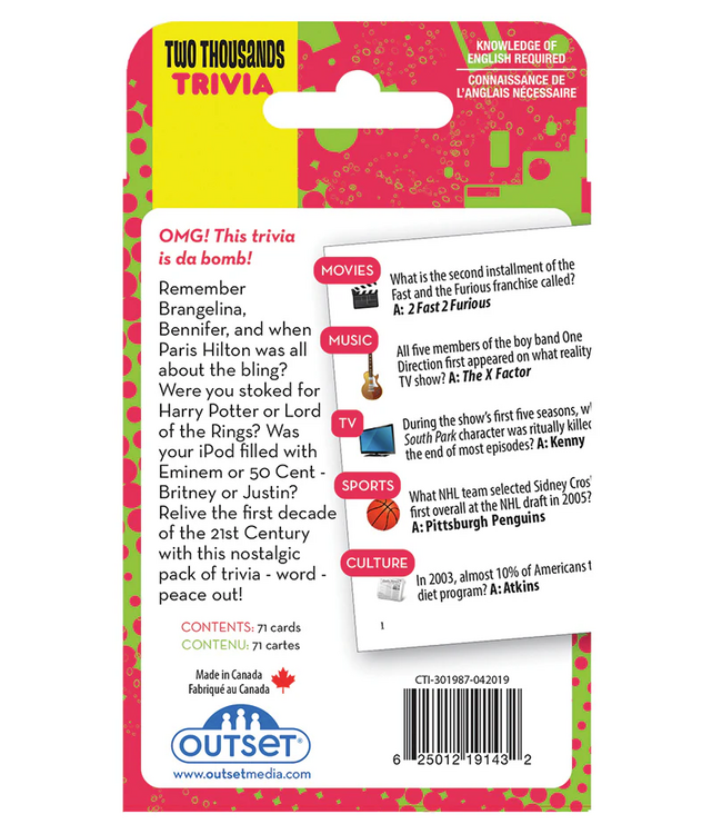 2000s - A decade of Trivia Card Game