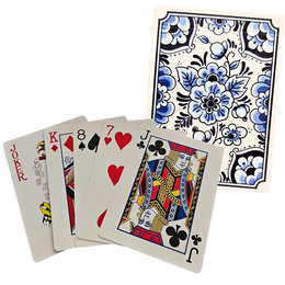 Delft Blue Flowers Playing Cards