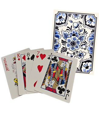 Delft Blue Flowers Playing Cards