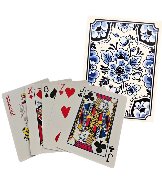 Delft Blue Flowers Playing Cards