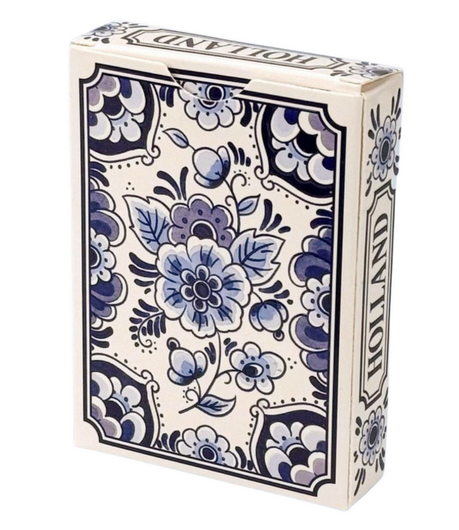 Delft Blue Flowers Playing Cards