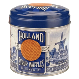 Stroopwafel Tin Delft Blue Windmills
