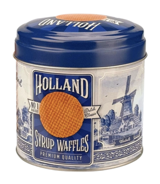Stroopwafel Tin Delft Blue Windmills