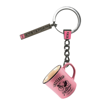 Pink Mini Camp Mug Keychain