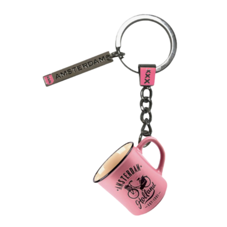 Pink Mini Camp Mug Keychain