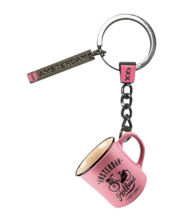 Pink Mini Camp Mug Keychain