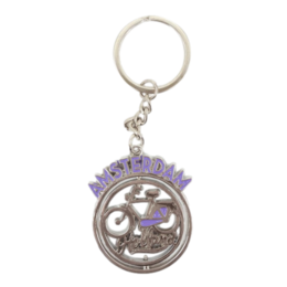 Purple Amsterdam Bike Keychain
