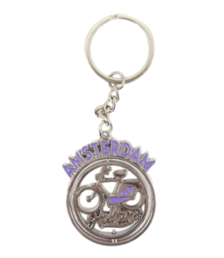 Purple Amsterdam Bike Keychain