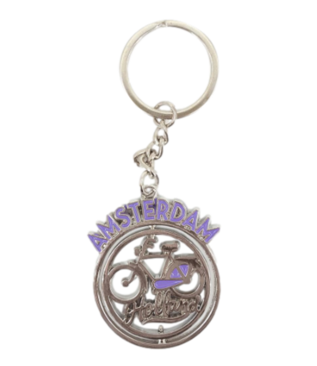 Purple Amsterdam Bike Keychain