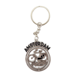 Black Amsterdam Bike Keychain