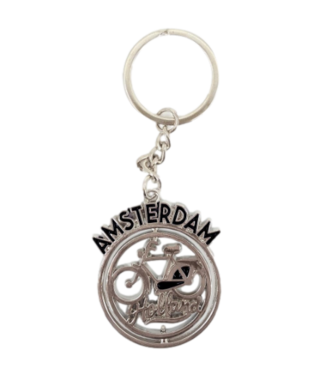 Black Amsterdam Bike Keychain