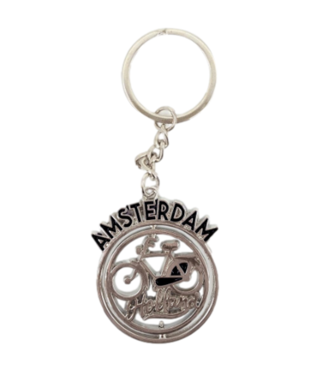 Black Amsterdam Bike Keychain