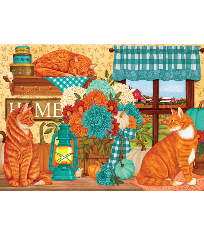 Pumpkin Patch Cats Puzzle 500pc