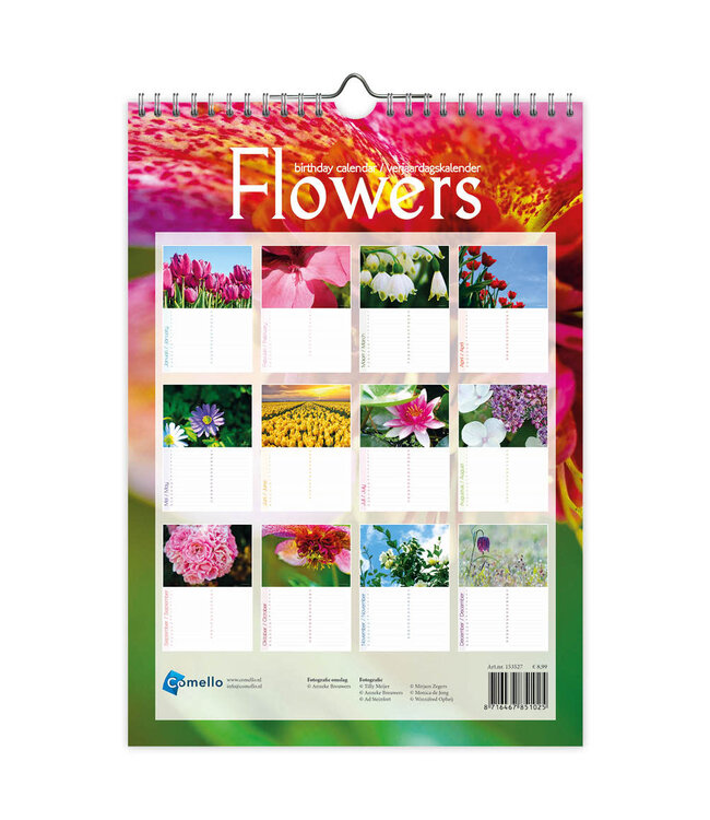 Flowers Perpetual Birthday Calendar
