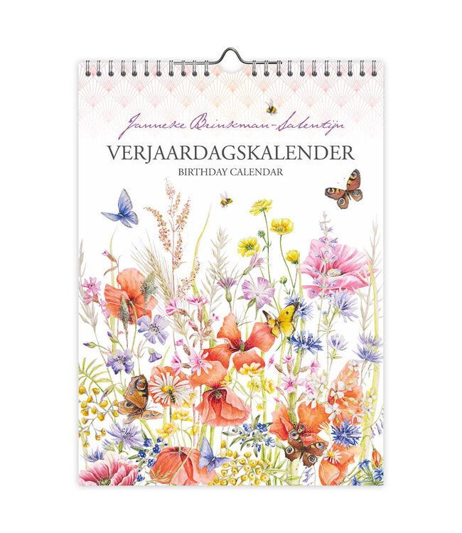 Poppy and Butterfly  Perpetual Birthday Calendar