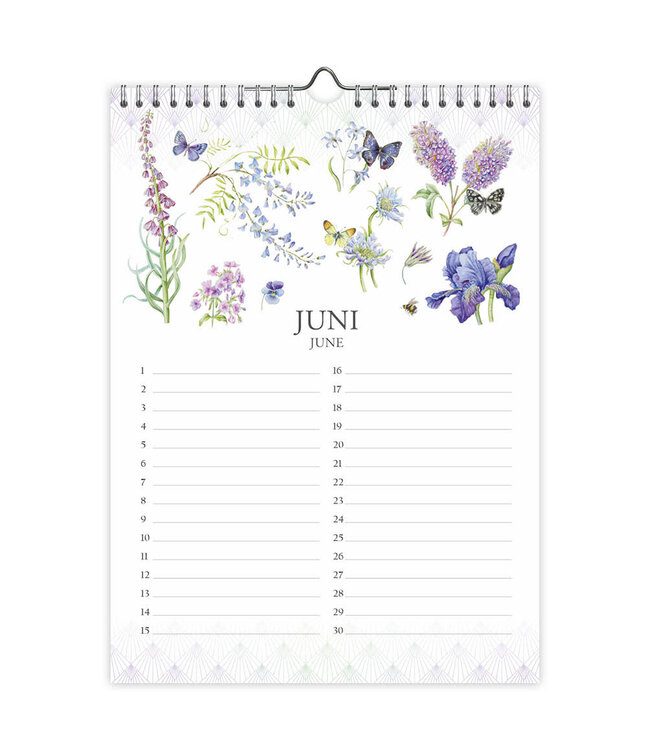 Poppy and Butterfly  Perpetual Birthday Calendar