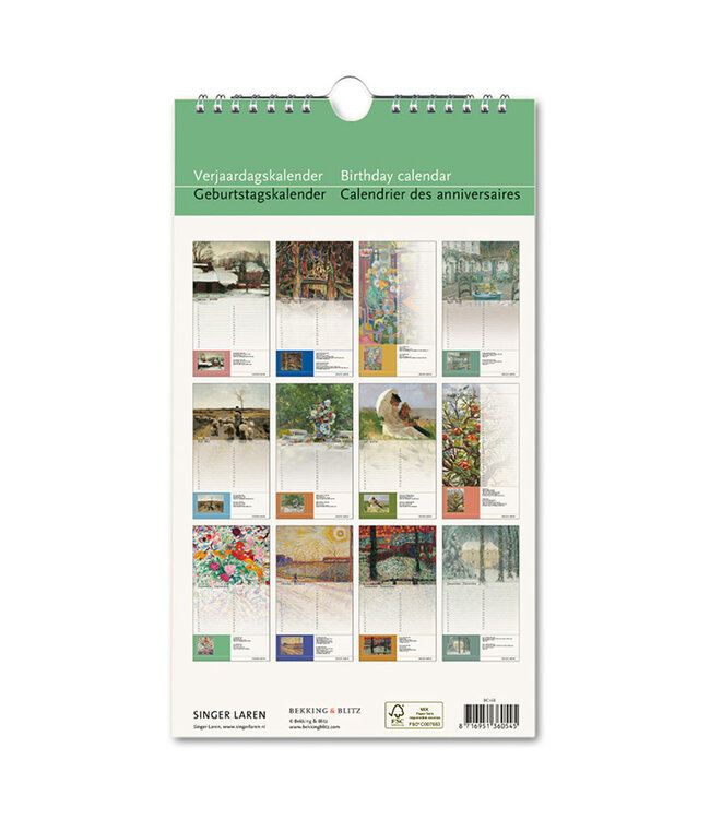 Singer Laren Perpetual Birthday Calendar