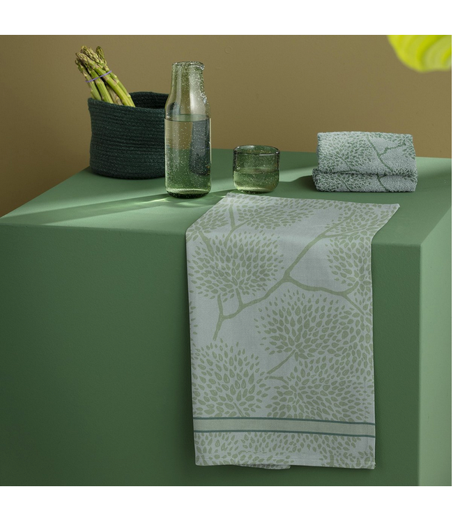 TEA Towel Green Trees DDDDD