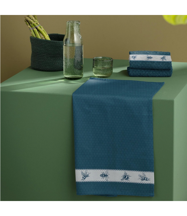 TEA Towel Blue Bees DDDDD