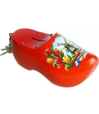 Orange Wooden Shoe Money Bank