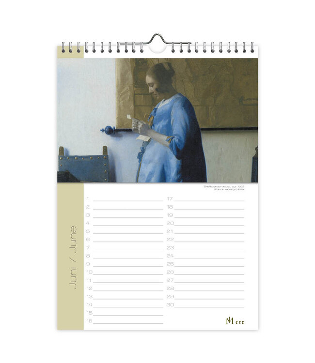 Johannes Vermeer Perpetual Birthday Calendar ( 30H x 21W cm))