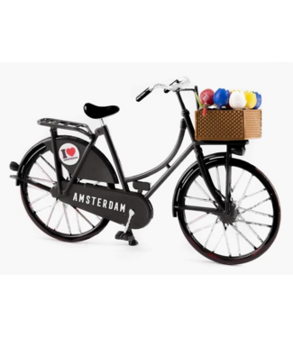 Black  Amsterdam Bike with Basket of Tulips