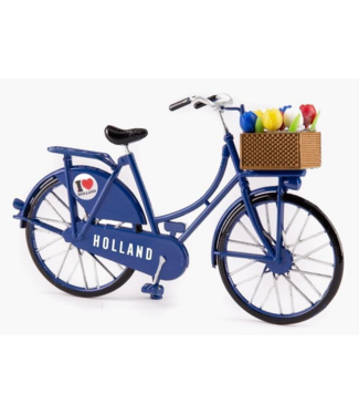 Blue Amsterdam Bike with Basket of Tulips