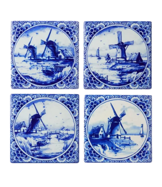 Heinen Delft Blue Windmill Coasters (4pc)