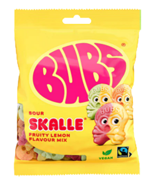 Bubs Sour Lemon Skalle 90g