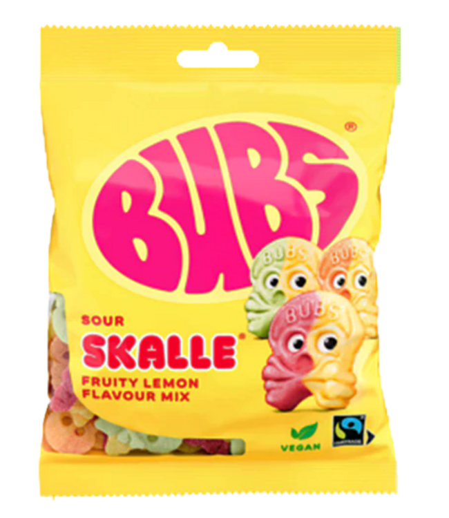 Bubs Sour Lemon Skalle 90g