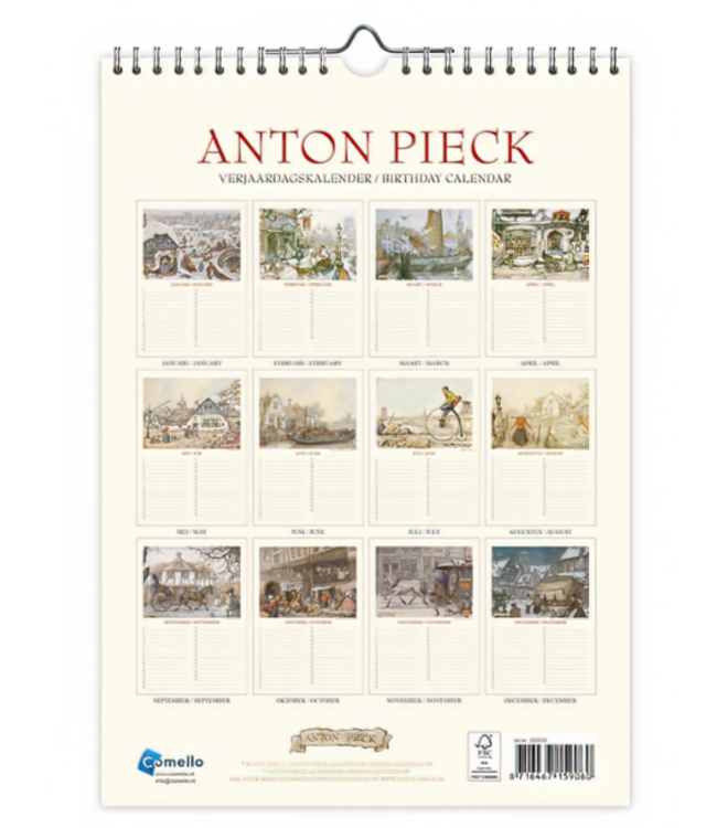Anton Pieck Perpetual Birthday Calendar Veerhuis