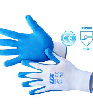OX Polyester Lined Nitrile Gloves - Size 10 (XL) - 5 Pack