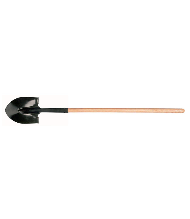 Garant Round Point Shovel, Long Wood Handle